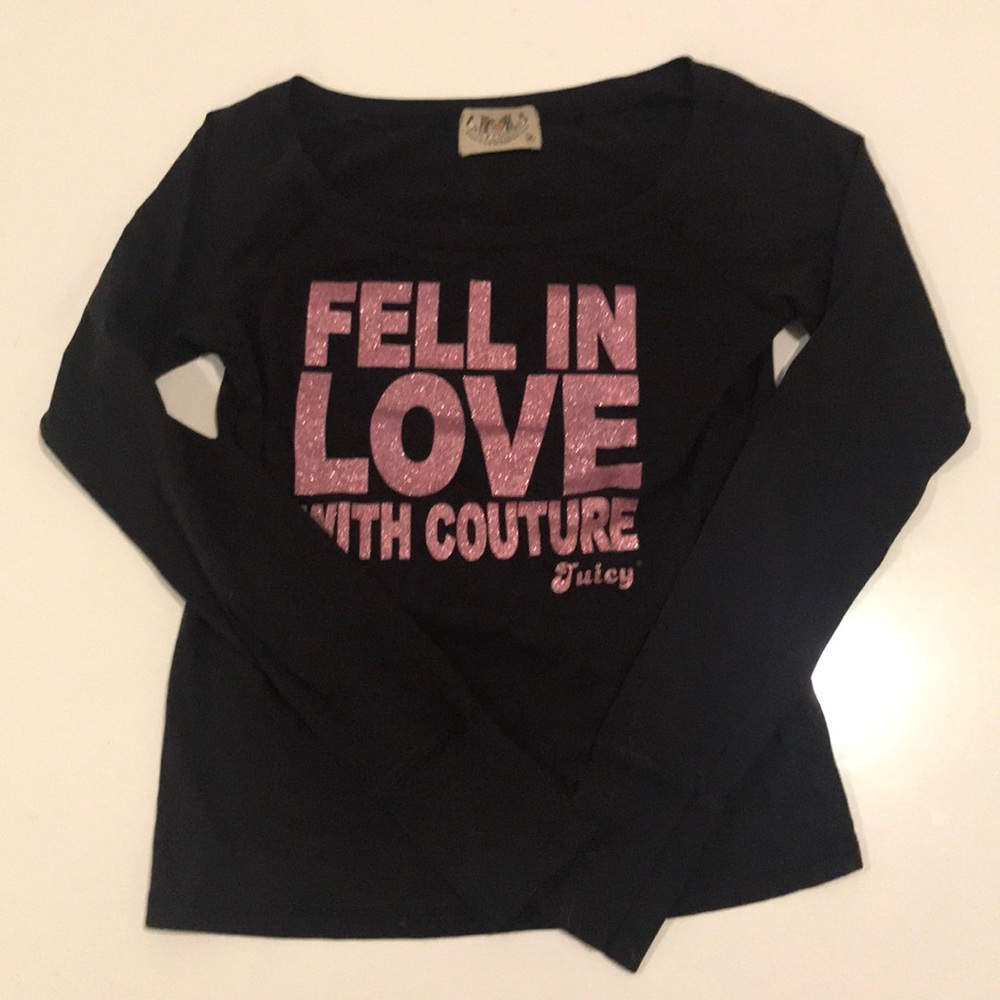 Juicy couture scoop neck long sleeve shirt, size M